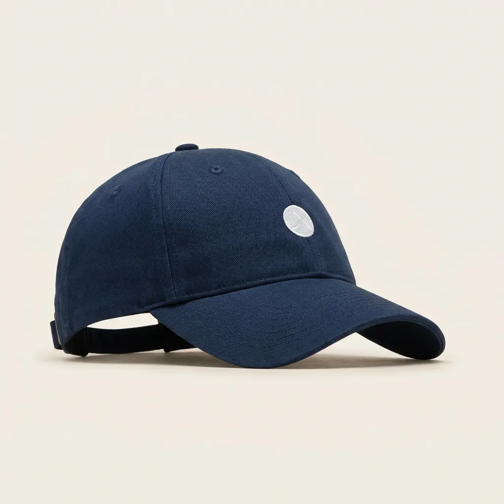 Navy cap with embroidery