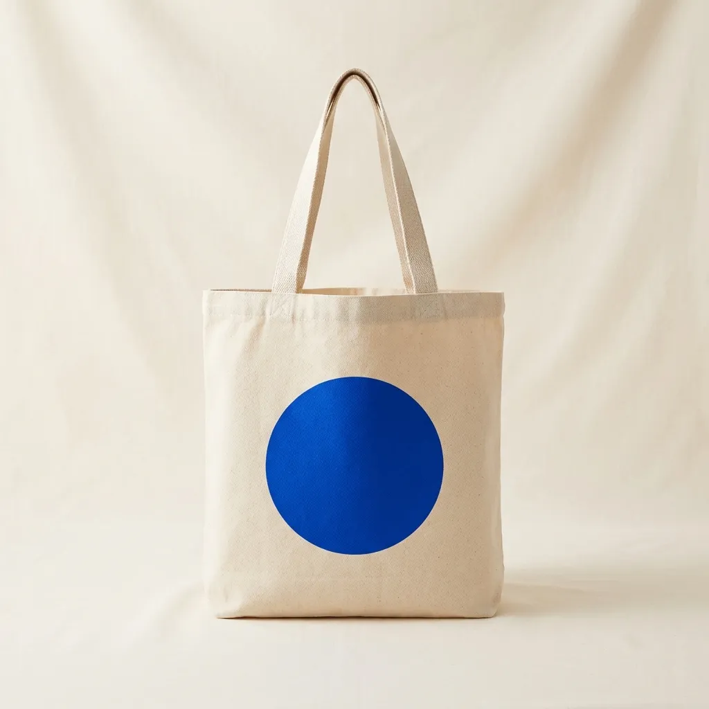 Canvas tote with blue screen print